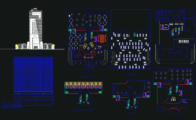 Hotel CAD DWG for Architectural Design and Interior Planning Layouts