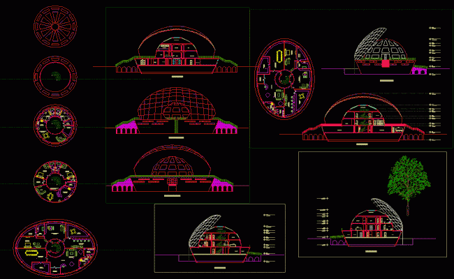 Round House CAD Drawings Provided in DWG File for Architectural Design