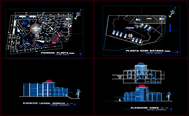 85x60m Shopping Mall AutoCAD DWG Drawing with Floor Plan Layout