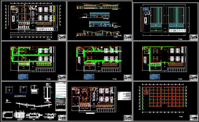 85x45m commercial shopping mall AutoCAD DWG design drawing plan
