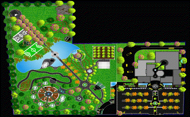 Complete Landscape Site Plans Layout With Garden And Pathway