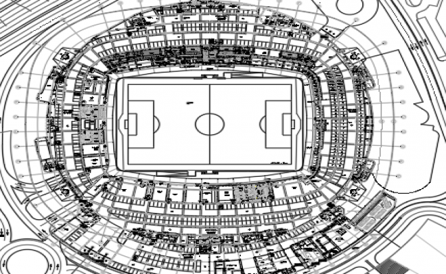 estadio municipal CAD Drawing 