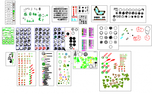 AutoCAD Blocks DWG File with Trees Plants and Landscape Symbols