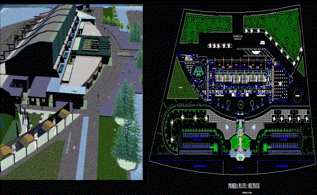 Multiplex Complex AutoCAD DWG with Site Layout and 3D View Design