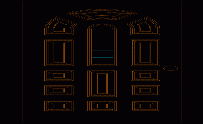 Glazed Door Frame 2D CAD DWG File for Architectural Design Projects