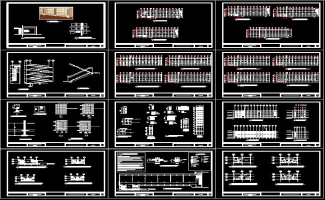 School AutoCAD DWG Drawing with Foundation Plan and Stair Details