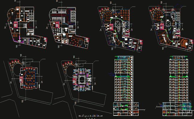 The Alkader Hotel AutoCAD File with Complete 2D Architectural Drawings