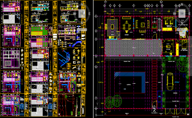 2BHK Bungalow AutoCAD DWG File with Full Architectural Details