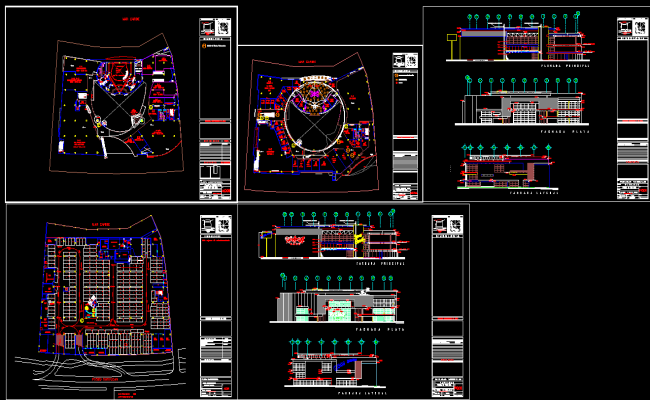 AutoCAD Bar Layout Design DWG File with Plans and Elevations