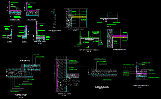 Footing CAD Drawing File with Wall and Roof Construction Details