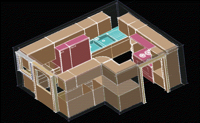 Kitchen Design CAD Drawing Available in DWG File for Interior Projects
