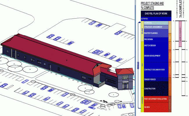 Factory Design 3D CAD Drawing with Parking Layout and Road Plan