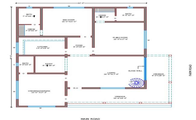farm house plan drawing dwg file