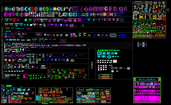 2D CAD Furniture Plan DWG File with Layouts and Interior Details