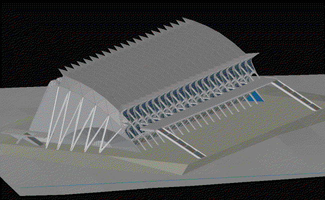3D Science Museum Building Architectural CAD Model Design File