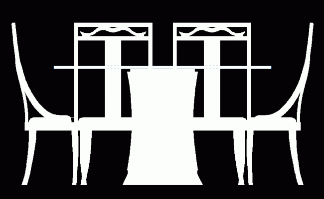 Dining Table 2D CAD Drawing for Modern Interior Furniture Design