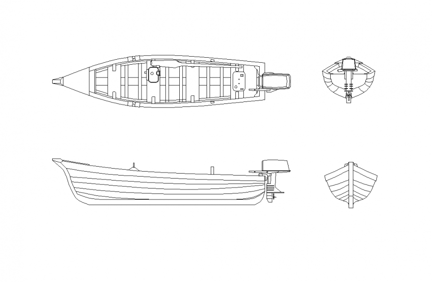 fishing boat drawing top view