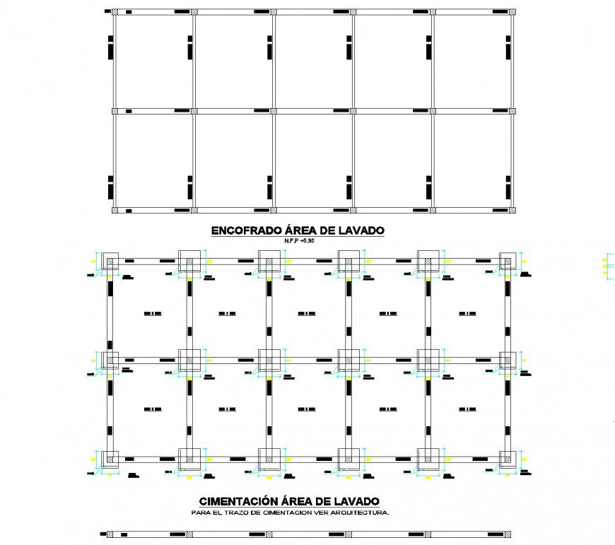 Hatching foundation plan detail dwg file