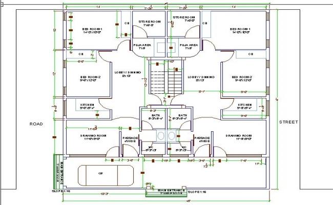 Residential Interior Home floor Plan Design JPEG CAD Block Layout