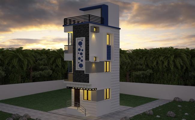 house 3d design DWG file