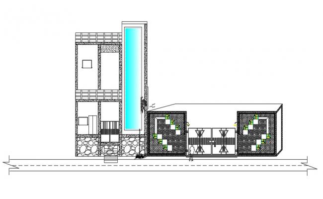 house elevation for entering get design DWG File