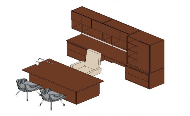 office design chair and table model 3d Rev-it file 