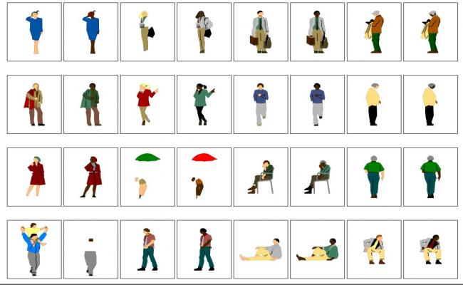 people cad Block AutoCAD hatching design