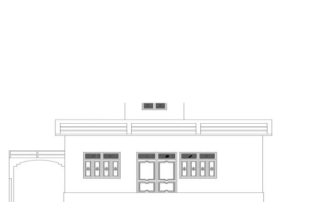 plan and elevation of single storey house