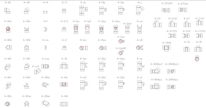 Pvc Fittings Cad Block And Typical Drawing