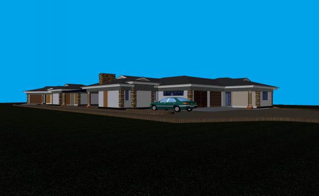 Modern Residential House Design with Elevation and 3D CAD Layout Plan