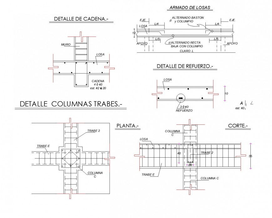 Section flat slab plan autocad file