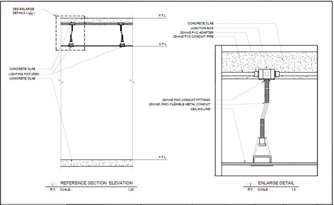 shop drawing (embedded junction box for lighting)