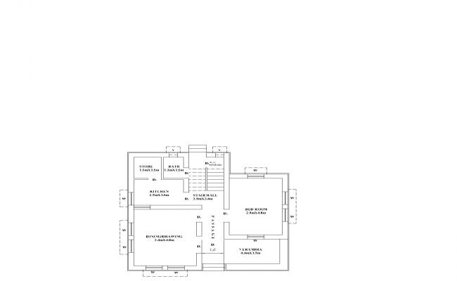 simple plan of 1 bedroom set