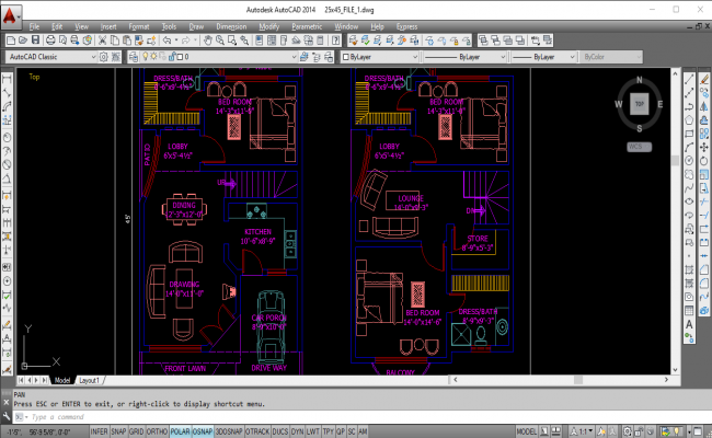 single house drawing dwg file