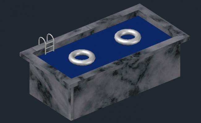 Rectangular Swimming Pool CAD Drawing DWG File for Builders