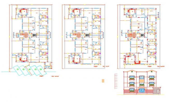 villa type house plan drawing dwg 