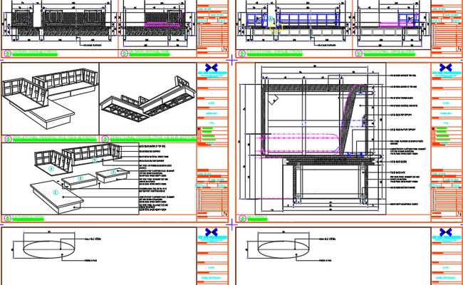 Modular Sofa Drawing with Section Detail in AutoCAD File