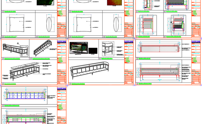 Modular sofa with 3d sectional detail in 3d Drawing file