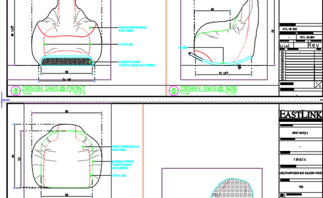 3D Exploded CAD Layout of Ergonomic Lounge Chair Design