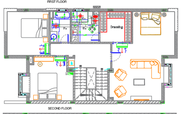 4 BHK Vastu House Plan in AutoCAD