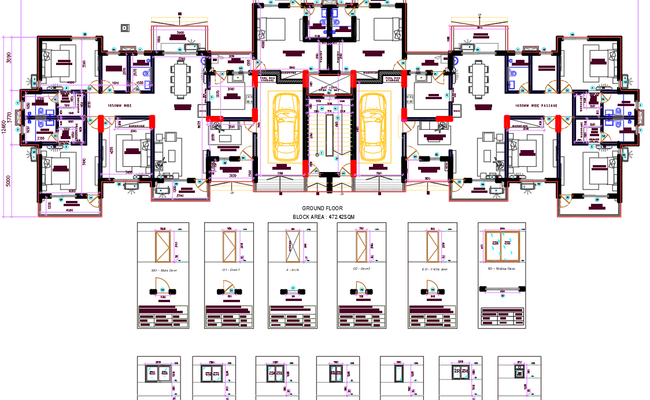 Luxury Apartment Floor Plan-AutoCAD DWG Drawing