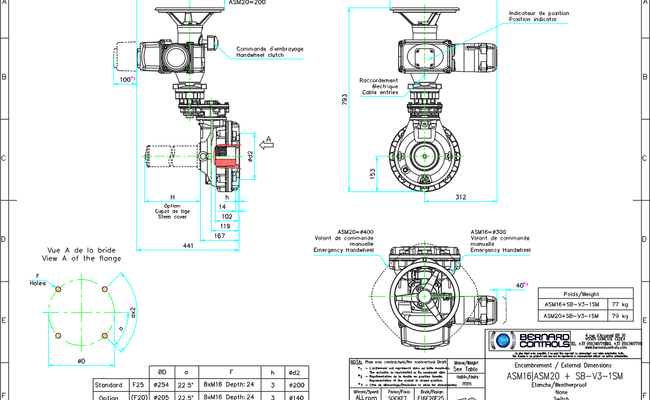 Valve Actuator CAD Drawing ASM16 ASM20 SB V3 1SM