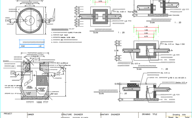 Septic Tank CAD Drawing Sanitary Engineering DWG