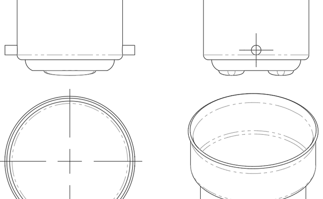 Small Bayonet Cap CAD Drawing Electrical Bulb DWG