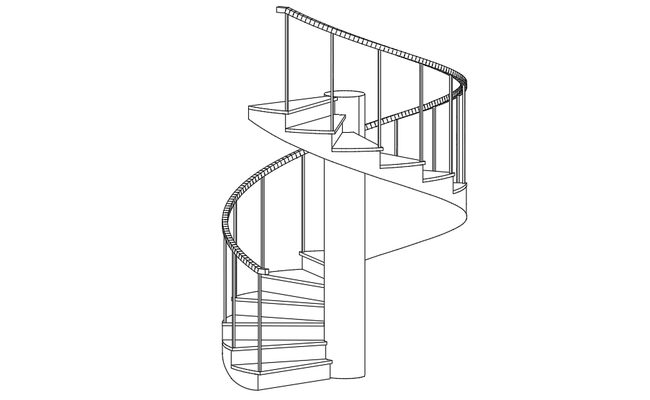 Spiral Staircase CAD Drawing 3D AutoCAD Design