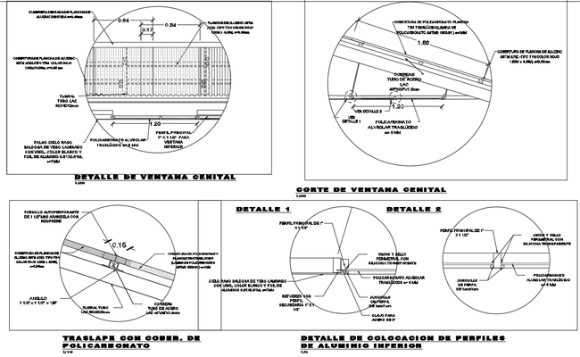 Polycarbonate Skylight and Aluminum Profile CAD Details