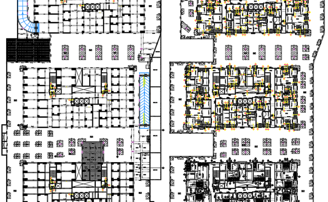 Apartment Layout DWG CAD Files with Footing and Beam