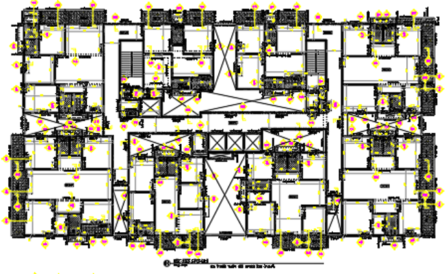 Apartment layout DWG files with footing and beam CAD files