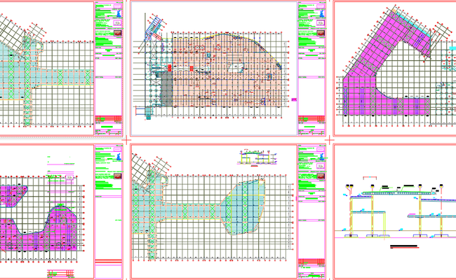 Shopping mall slab reinforcement DWG files CAD plan
