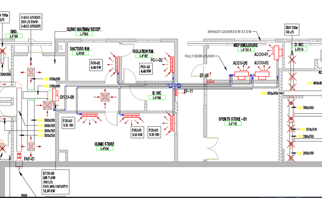 Commercial HVAC layout plan CAD DWG files